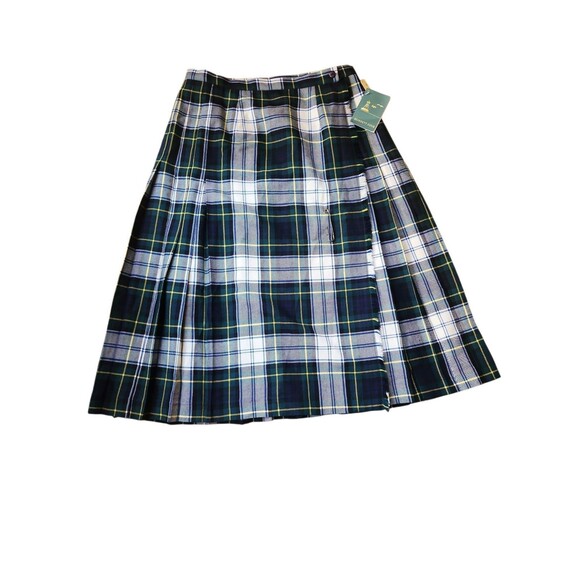 Quissett Cove Tartan Pleated Midi Kilt Mens 16 Wool Green Cosplay Plaid Wrap - Picture 1 of 6